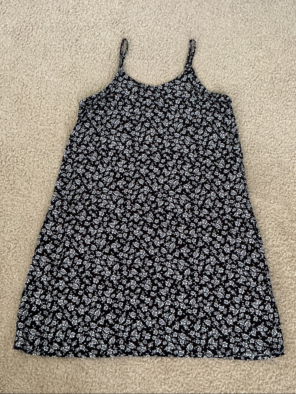 Art Class Girls Black Floral Spaghetti Strap Mini Dress - Size L 10-12